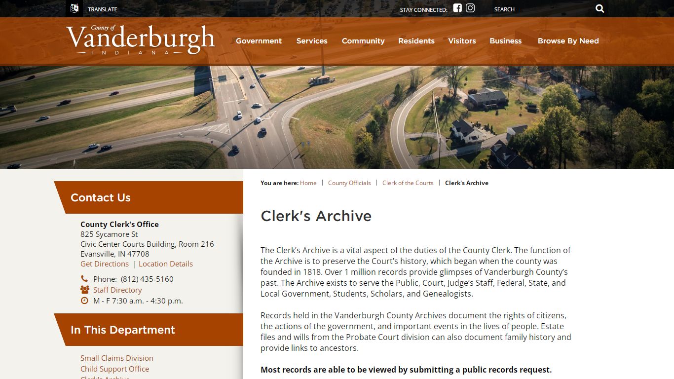 Clerk's Archive / Vanderburgh County - Evansville, Indiana